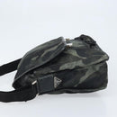 PRADA Shoulder Bag Nylon Khaki Silver Auth bs33935-5