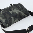 PRADA Shoulder Bag Nylon Khaki Silver Auth bs33935-6