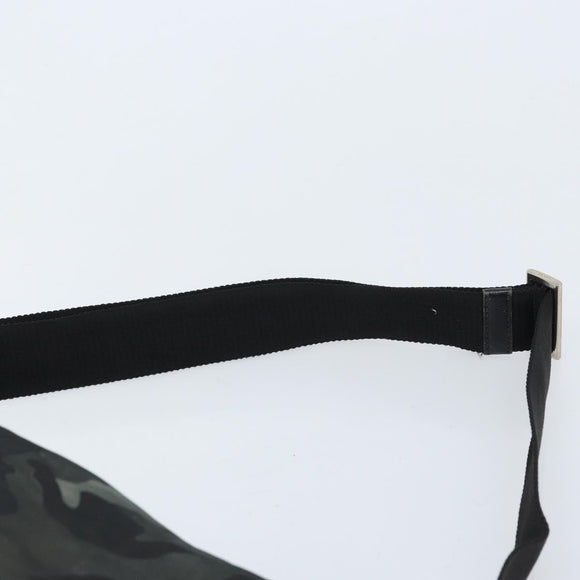 PRADA Shoulder Bag Nylon Khaki Silver Auth bs33935