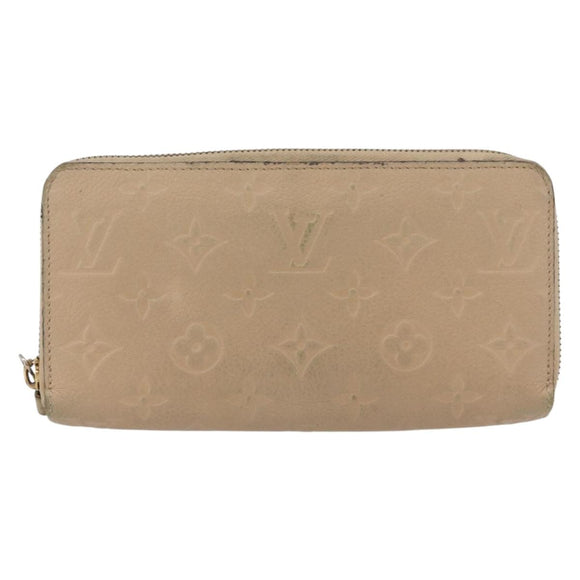 LOUIS VUITTON Empreinte Zippy Wallet Long Wallet Beige M61866 LV Auth bs33946