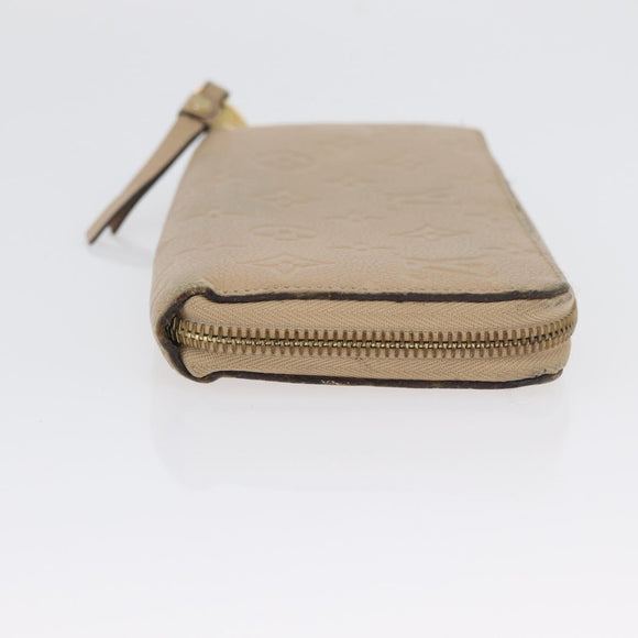 LOUIS VUITTON Empreinte Zippy Wallet Long Wallet Beige M61866 LV Auth bs33946