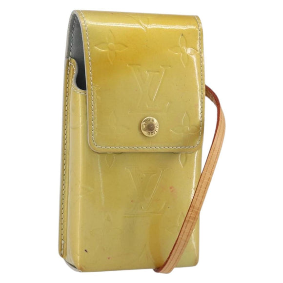 LOUIS VUITTON Monogram Vernis Green Cigarette Case Gris LV Auth bs33952