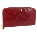 LOUIS VUITTON Monogram Vernis Zippy Wallet Long Wallet Red M90200 Auth bs33958-1