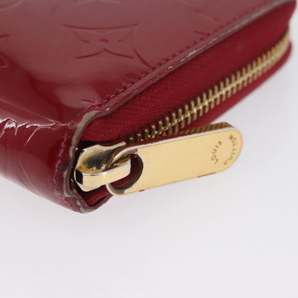 LOUIS VUITTON Monogram Vernis Zippy Wallet Long Wallet Red M90200 Auth bs33958
