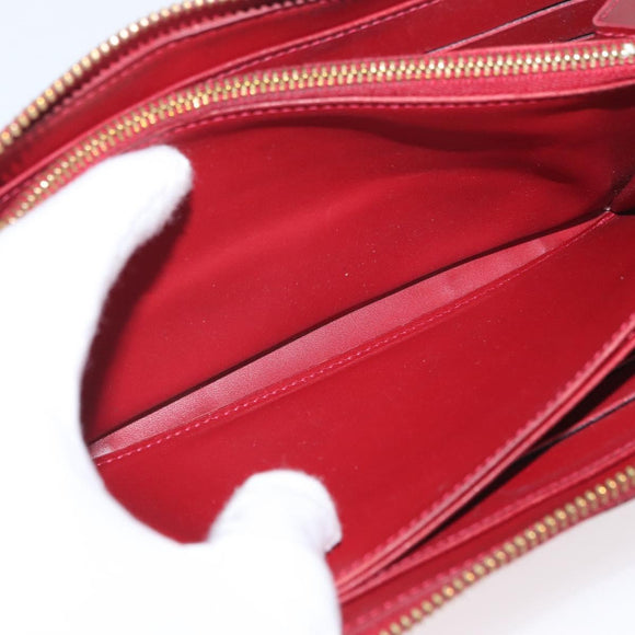 LOUIS VUITTON Monogram Vernis Zippy Wallet Long Wallet Red M90200 Auth bs33958