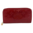 LOUIS VUITTON Monogram Vernis Zippy Wallet Long Wallet Red M90200 Auth bs33958-13
