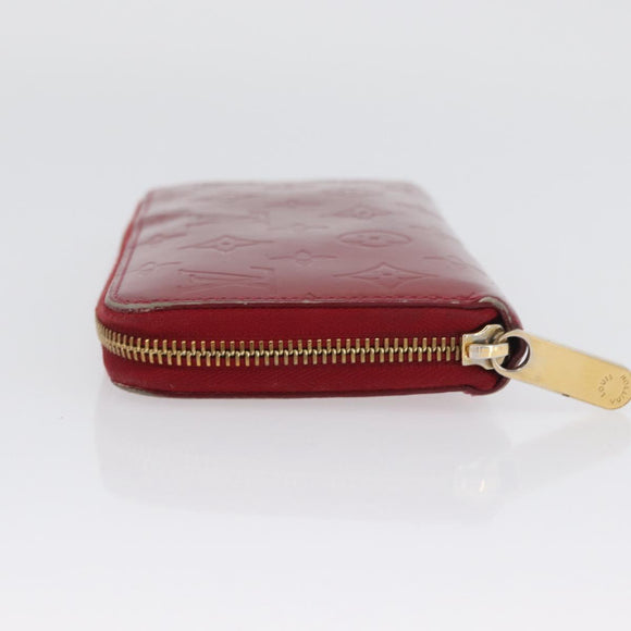 LOUIS VUITTON Monogram Vernis Zippy Wallet Long Wallet Red M90200 Auth bs33958