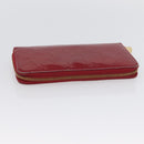 LOUIS VUITTON Monogram Vernis Zippy Wallet Long Wallet Red M90200 Auth bs33958-5