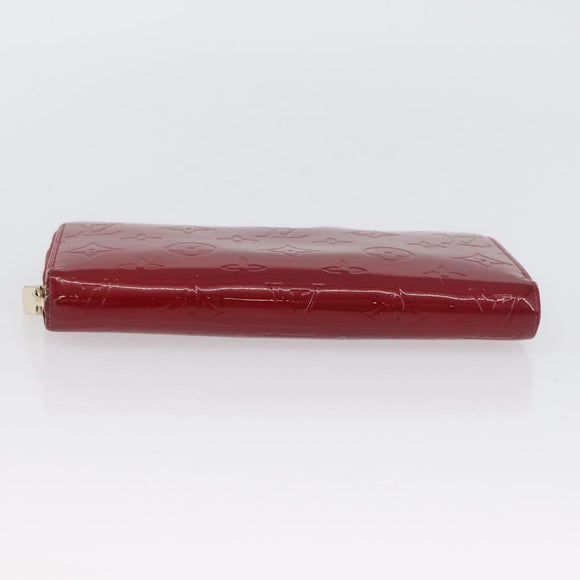 LOUIS VUITTON Monogram Vernis Zippy Wallet Long Wallet Red M90200 Auth bs33958