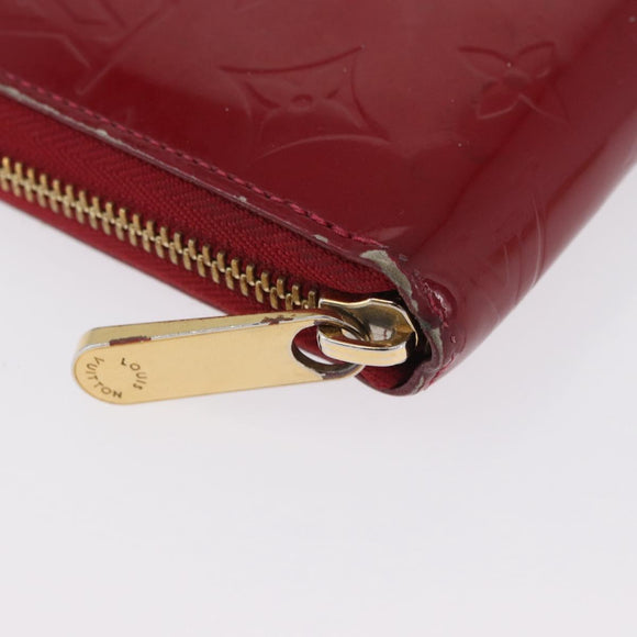 LOUIS VUITTON Monogram Vernis Zippy Wallet Long Wallet Red M90200 Auth bs33958