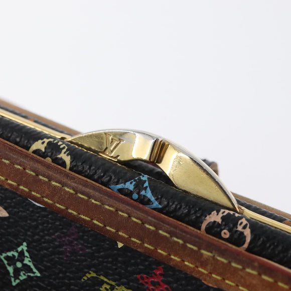 LOUIS VUITTON Multicolor Portefeuille Viennois Wallet Black M92988 Auth bs33960