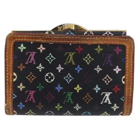LOUIS VUITTON Multicolor Portefeuille Viennois Wallet Black M92988 Auth bs33960