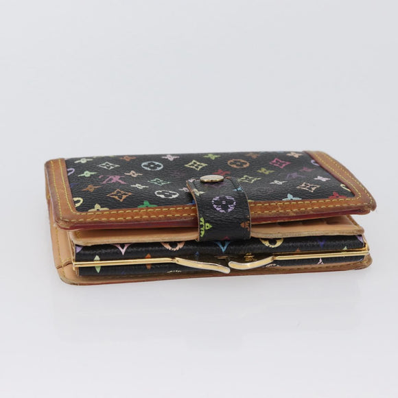 LOUIS VUITTON Multicolor Portefeuille Viennois Wallet Black M92988 Auth bs33960