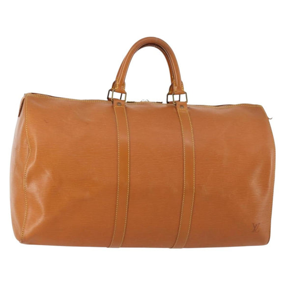 LOUIS VUITTON Epi Keepall 50 Boston Bag Brown M42968 LV Auth bs33962