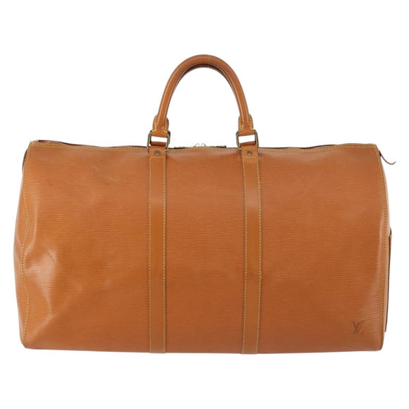 LOUIS VUITTON Epi Keepall 50 Boston Bag Brown M42968 LV Auth bs33962