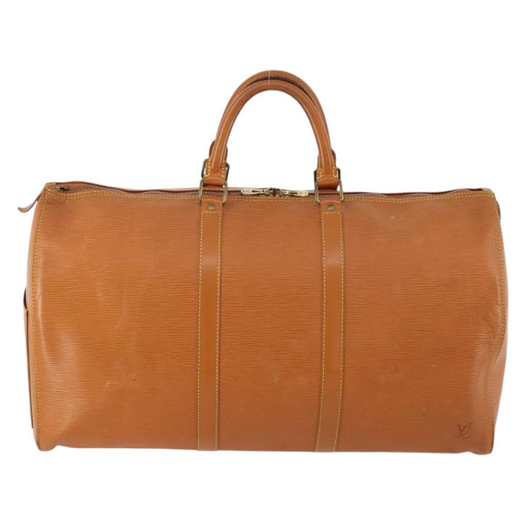 LOUIS VUITTON Epi Keepall 50 Boston Bag Brown M42968 LV Auth bs33962