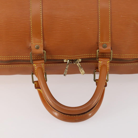 LOUIS VUITTON Epi Keepall 50 Boston Bag Brown M42968 LV Auth bs33962