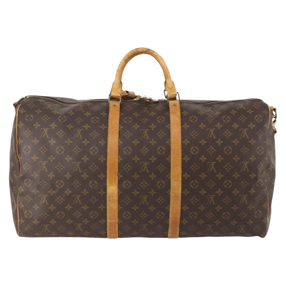 LOUIS VUITTON Monogram Keepall Bandouliere 60 Boston Bag M41412 LV Auth bs33965