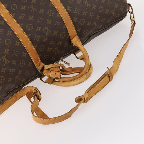 LOUIS VUITTON Monogram Keepall Bandouliere 60 Boston Bag M41412 LV Auth bs33965