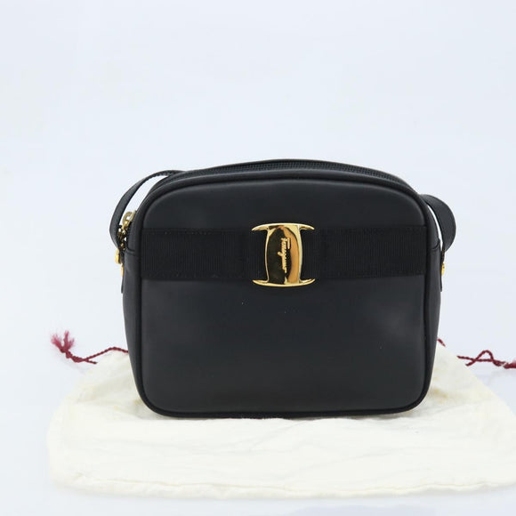 LOEWE Shoulder Bag Leather Brown Gold Auth bs33967