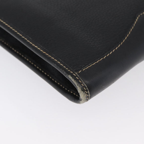 LOEWE Aktenkoffer Leder Schwarz Gold Auth bs33968