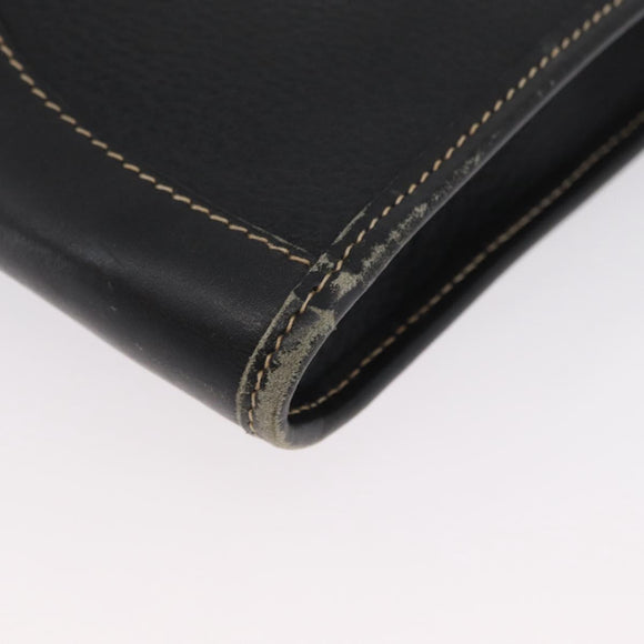 LOEWE Aktenkoffer Leder Schwarz Gold Auth bs33968