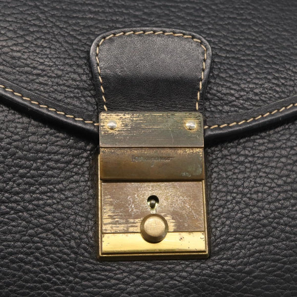 LOEWE Aktenkoffer Leder Schwarz Gold Auth bs33968