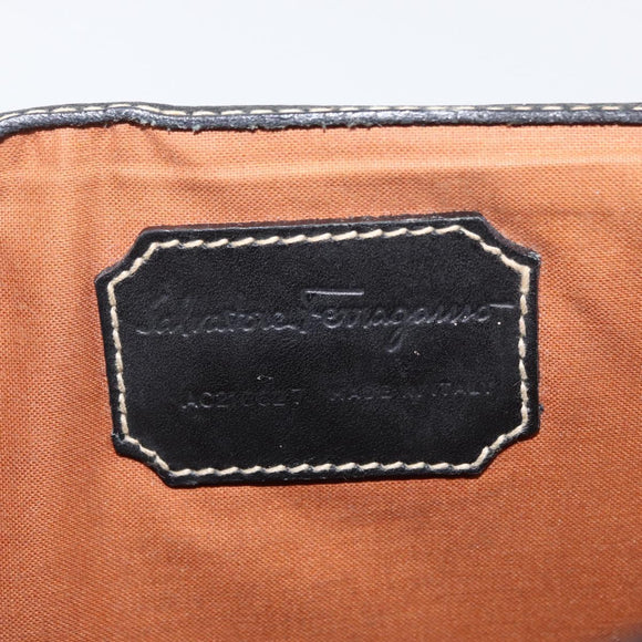LOEWE Aktenkoffer Leder Schwarz Gold Auth bs33968
