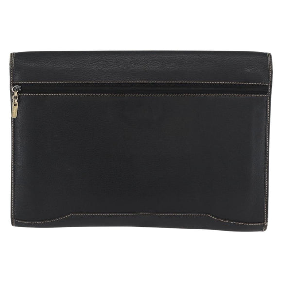 LOEWE Aktenkoffer Leder Schwarz Gold Auth bs33968