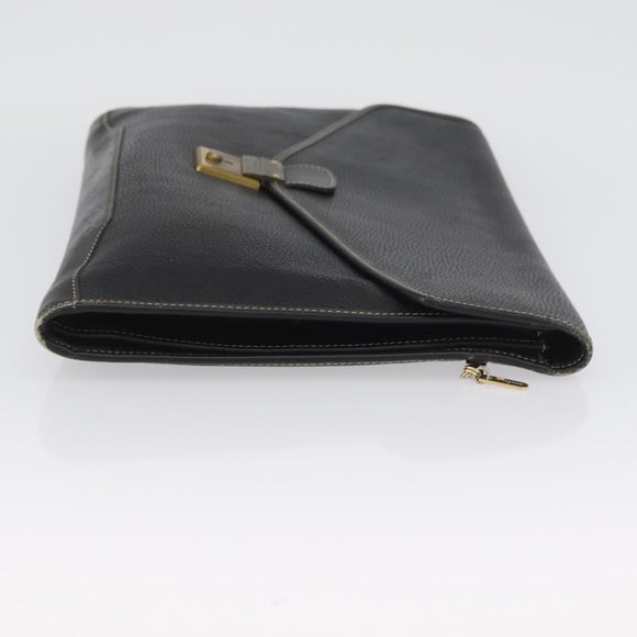 LOEWE Aktenkoffer Leder Schwarz Gold Auth bs33968