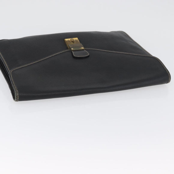 LOEWE Aktenkoffer Leder Schwarz Gold Auth bs33968