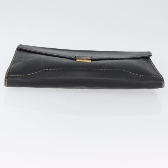 LOEWE Aktenkoffer Leder Schwarz Gold Auth bs33968