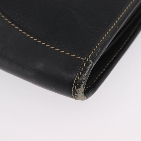 LOEWE Aktenkoffer Leder Schwarz Gold Auth bs33968