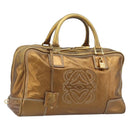 LOEWE Anagram Amazona 36 Handtasche Leder Goldfarben Auth bs33969-1