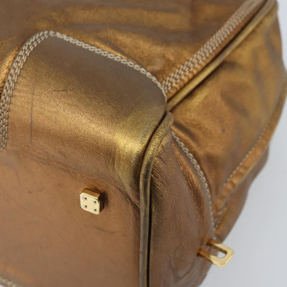 LOEWE Anagram Amazona 36 Handtasche Leder Goldfarben Auth bs33969