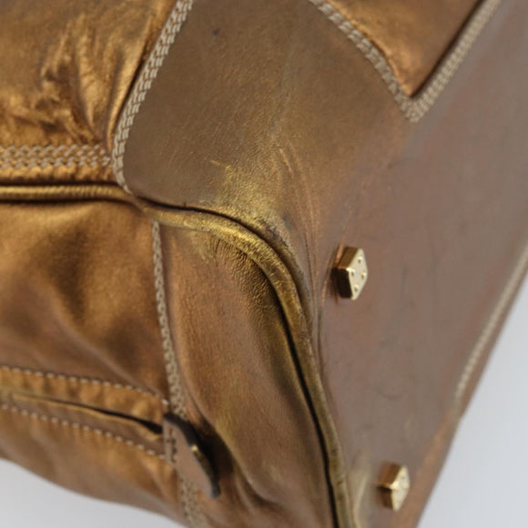 LOEWE Anagram Amazona 36 Handtasche Leder Goldfarben Auth bs33969