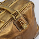 LOEWE Anagram Amazona 36 Handtasche Leder Goldfarben Auth bs33969-10