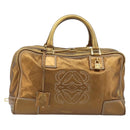 LOEWE Anagram Amazona 36 Handtasche Leder Goldfarben Auth bs33969-13