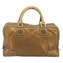 LOEWE Anagram Amazona 36 Handtasche Leder Goldfarben Auth bs33969-2