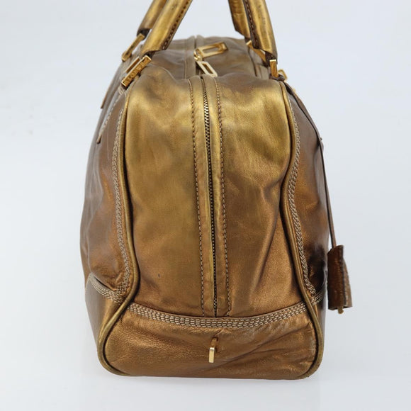 LOEWE Anagram Amazona 36 Handtasche Leder Goldfarben Auth bs33969