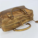LOEWE Anagram Amazona 36 Handtasche Leder Goldfarben Auth bs33969-6