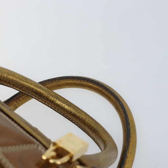 LOEWE Anagram Amazona 36 Handtasche Leder Goldfarben Auth bs33969