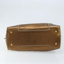 LOEWE Anagram Amazona 36 Handtasche Leder Goldfarben Auth bs33969-5