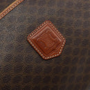 CELINE Macadam Canvas Hand Bag PVC Leather Brown Gold Auth bs33971-14