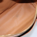 CELINE Macadam Canvas Hand Bag PVC Leather Brown Gold Auth bs33971-17
