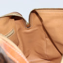 CELINE Macadam Canvas Hand Bag PVC Leather Brown Gold Auth bs33971-18