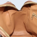 CELINE Macadam Canvas Hand Bag PVC Leather Brown Gold Auth bs33971-19