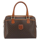 CELINE Macadam Canvas Hand Bag PVC Leather Brown Gold Auth bs33971-2