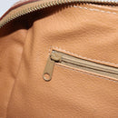 CELINE Macadam Canvas Hand Bag PVC Leather Brown Gold Auth bs33971-20
