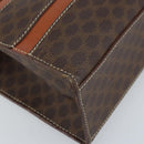 CELINE Macadam Canvas Hand Bag PVC Leather Brown Gold Auth bs33972-14